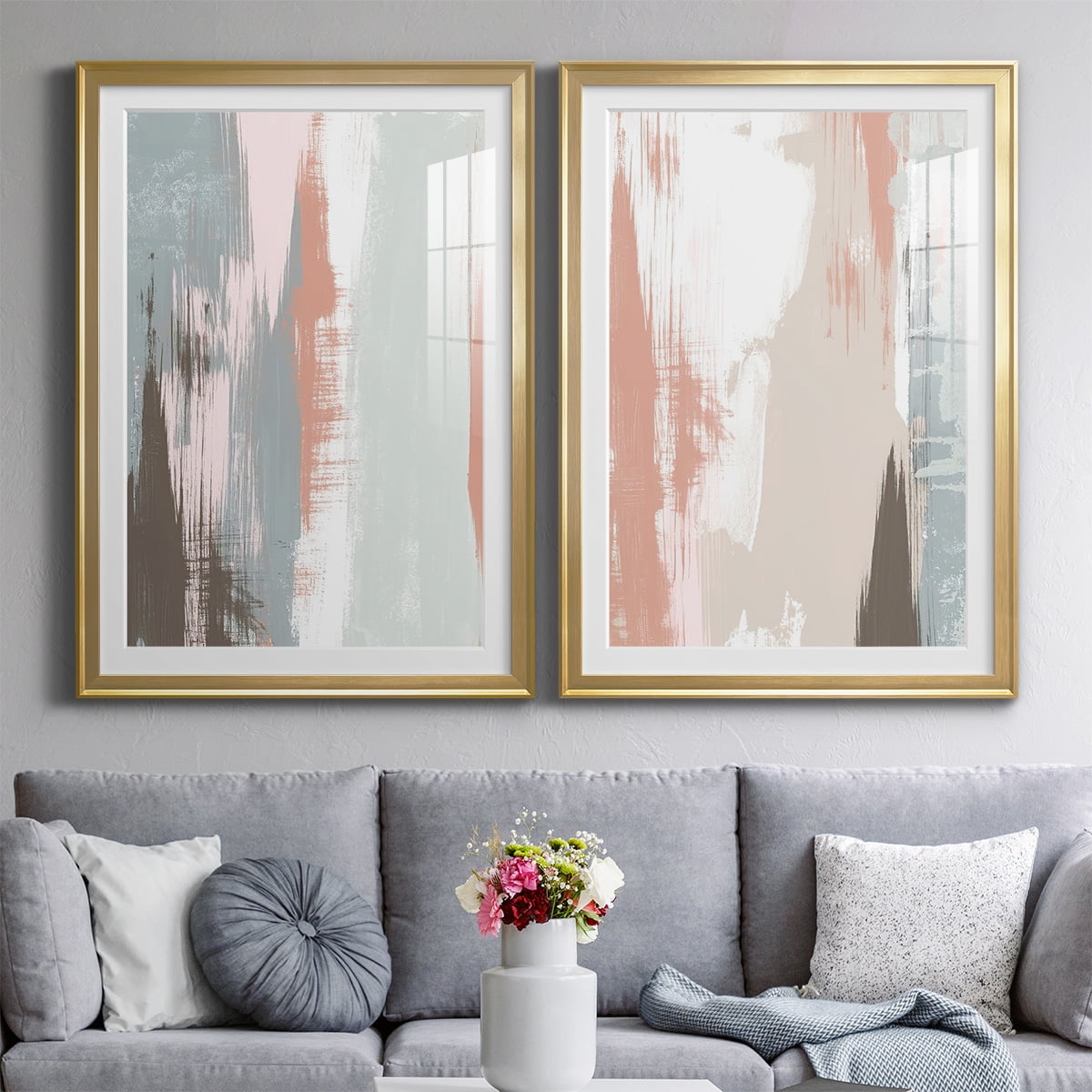 Wexford Home Sandstone Peel I Premium Framed Print, 18.5" x 24.5" - Ready to Hang, Gold (Set of 2)