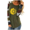 thumbnail image 1 of Camisas Para Mujer Moda Cuello Redondo Manga Larga Patchwork Estampado Casual Camiseta Blusa Odeerbi  ODB128793, 1 of 8