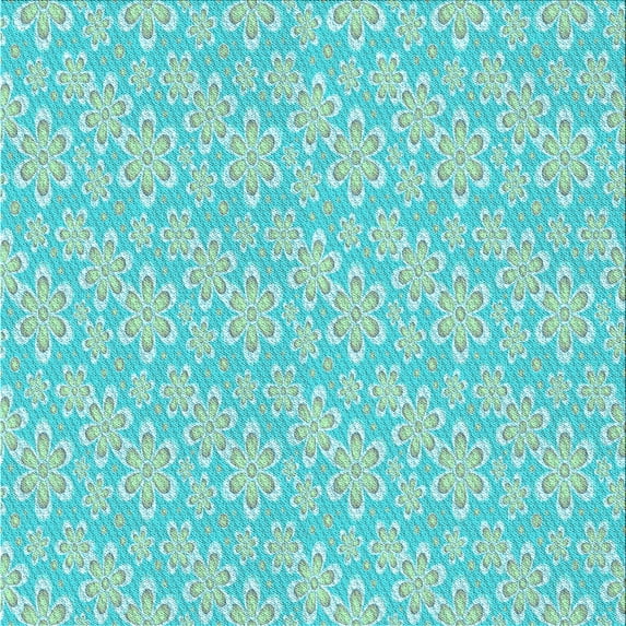 Ahgly Company Indoor Square Patterned Jellyfish Green Area Rugs, 7' Square