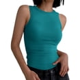 thumbnail image 5 of ANRABESS Womens Tank Tops High Neck Sleeveless Ribbed Racerback Top Slim Fit Basic Summer Shirt S Size, 5 of 9