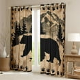 thumbnail image 2 of Homewish Safari Bear Black Out Curtains,Jungle Wildlife Curtains Pack of 2 (42x63 Each),Beige Black Brown Bedroom Curtains For Boys Teens,Microfiber Bedroom Decor, 2 of 6