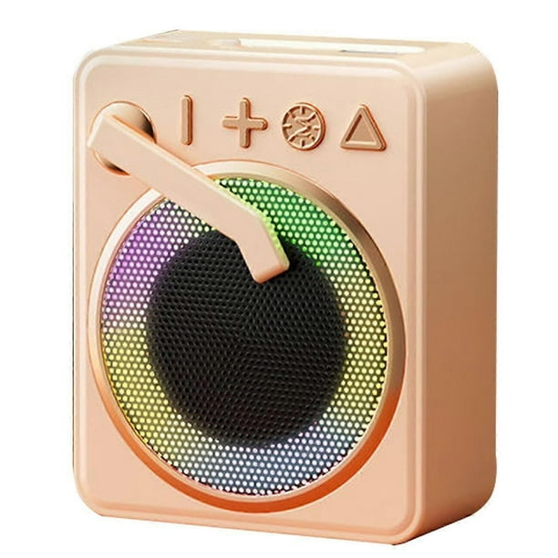 Portable Retro Bluetooth 5.0 Speaker+RGB Light Wireless Record Player Speakers Support TF Card U Disk MP3 Player