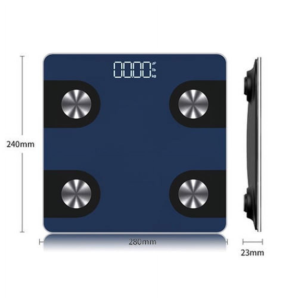 Mosiso - Bluetooth Smart Connected Body Fat Scale with Large Backlit LCD, Smart Body Analyzer, Measures 8 Parameters with FREE App for iPhone, iPad, iPod and Android Smart Phones and Tablets, Blue - image 5 of 5