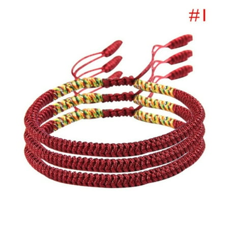 Lucky Handmade Buddhist Knots Rope Bracelet Tibetan Best Gift Women/Men (Best Body Jewelry Websites)