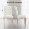 thumbnail image 3 of Yaheetech 2pcs Classic Fabric Upholstered Tufted Dining Chairs for Home and Restaurants, Beige, 3 of 8