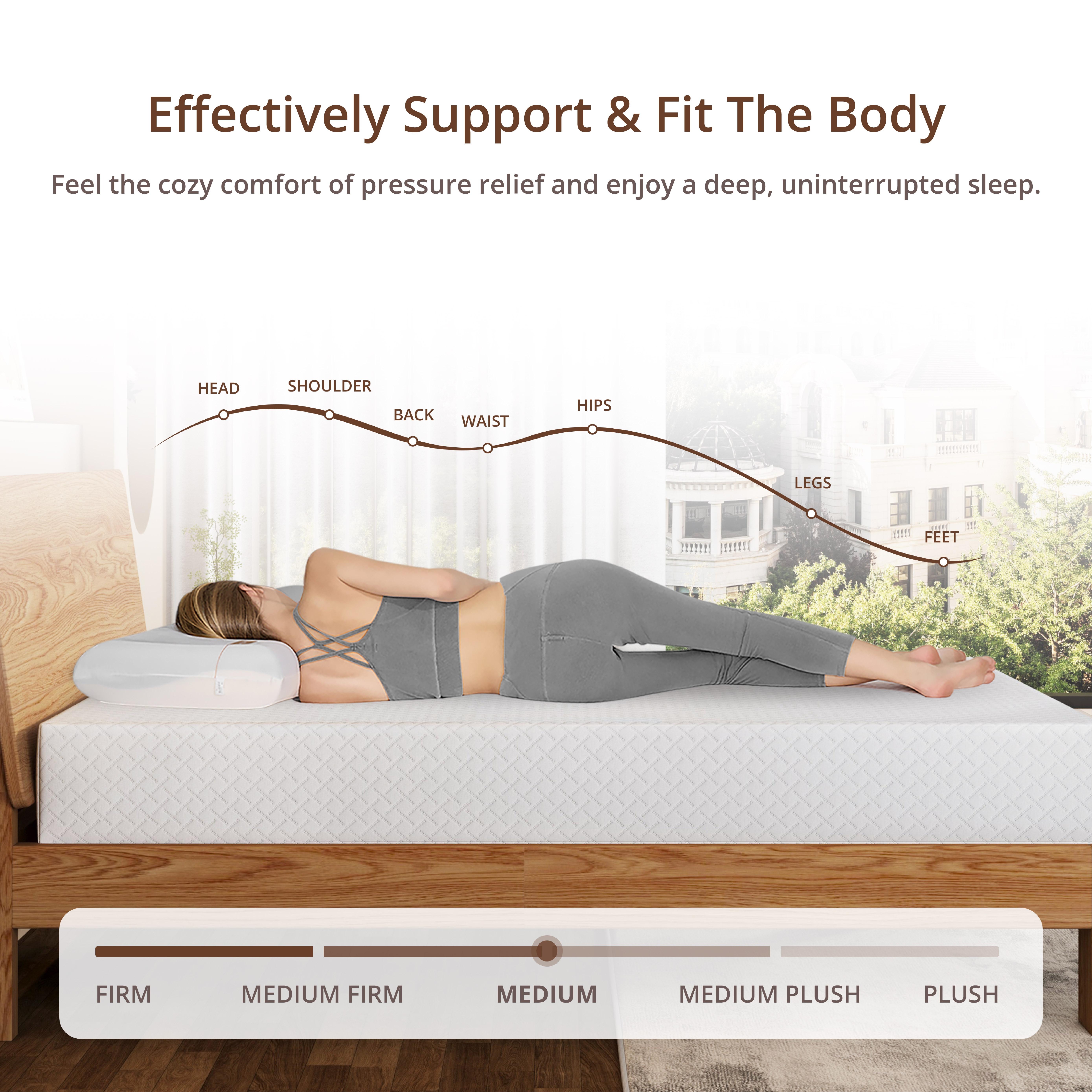 EGOHOME TrueZen Full Mattress, 8" Memory Foam Mattresses in a Box, Medium