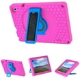 thumbnail image 3 of ELEHOLD for Walmart ONN 10.1 Inch 3rd Gen 2022 Rugged Case Honeycomb Pattern 360° Rotatable Kickstand Handstrap Shoulder Strap Shockproof Anti-Scratch Heavy Duty Case,(Model:100071485),Rose+Blue, 3 of 10