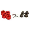 thumbnail image 2 of Adaptadores de cubo de cubo hexagonal con 4 Pines y 4 tuercas Mecanizado CNC de adaptadores de cubo de tracción hexagonal de cubo de aluminio para automóviles Slash 1 / 10 RC traxxas rojos, 2 of 10