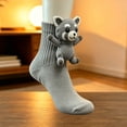 thumbnail image 3 of FAIOROI 3D Plush Animal Crew Socks for Women, Cute Cartoon Stuffed Toy Socks, Soft Cozy Knit Holiday Christmas Sock, 3 of 7