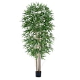 thumbnail image 2 of Artificial Bamboo Tree, Fake Bamboo Plant 6FT Tall with 6 Natural Real Bamboo Trunks, Artificial Tree Indoor Decor Faux Silk Tree for Home Office Living Room Modern Decor, 2 of 10