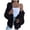 Black, variant on MIASHUI Women's Mohair Blend Open Front Sweater, Fashion Casual Long Sleeve Comfortable Cardigan for Women Brown,M