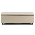thumbnail image 3 of WyndenHall  Franklin 48-in. Wide Contemporary Rectangular Storage Ottoman Satin Cream Faux Leather,Foam Faux Leather, 3 of 5