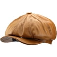 thumbnail image 3 of Jiibva Cowhide Leather Octagonal Hats British Berets Cap Vintage Newsie Hat Fashion Bakerboy Hat Retro Newsboy Hat for Men, 3 of 7