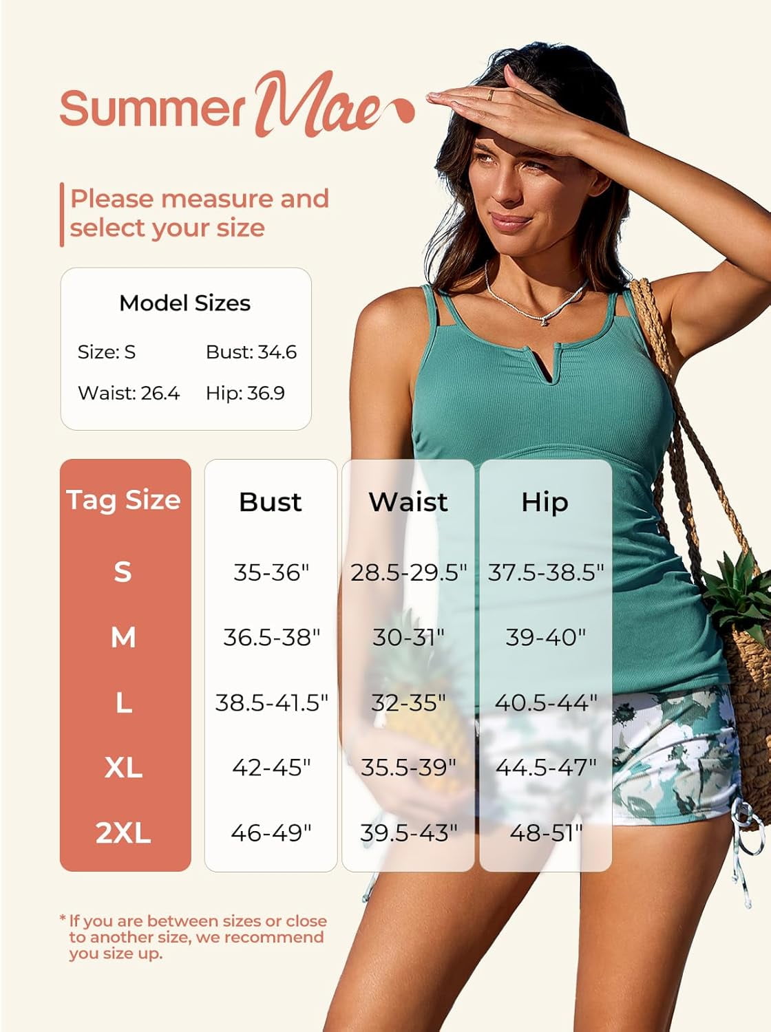 Summer Mae Tankini Swimsuits for Women Bathing Suits Top Ruched Two Piece Tummy Control Round Neck with V-Wire Swim Suits