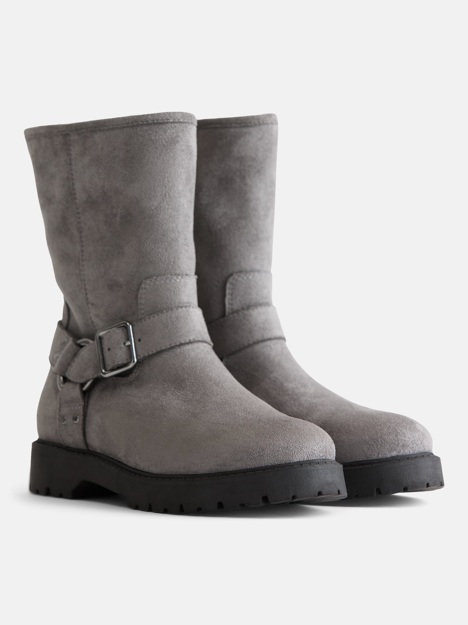 Weekend Academy Girls Faux Suede Moto Boots