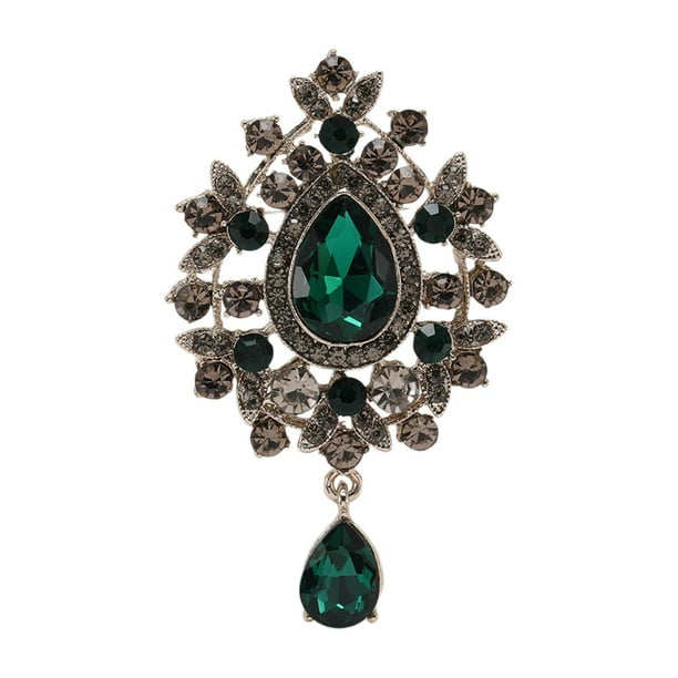 Broche Pin Decoración Diseño Vintage Elegante Insignia Broches para Mujer Pines Pin de Camisa Verde