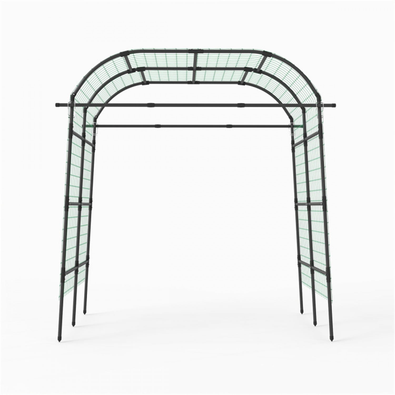 7.5 Ft Adjustable Garden Arch Trellis  PE-Coated Metal Tunnel Trellis for Climbing Plants (Cucumber Grape) Stable Structure with Easy Assembly Black