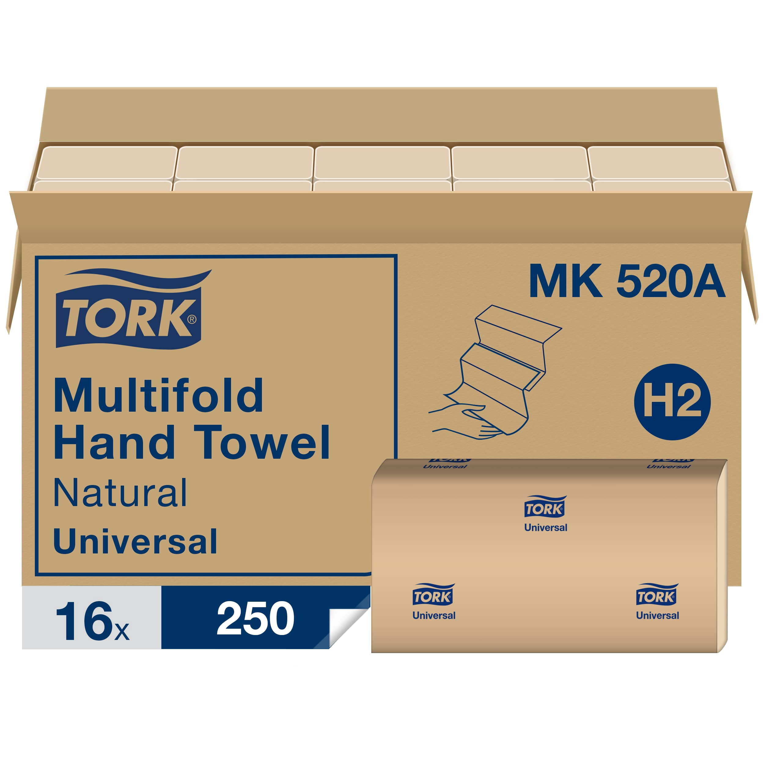 Tork Multifold Hand Towel Natural, 250/Pack, 1 Carton