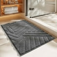 thumbnail image 2 of Blasgw Color Bathroom Flocking Absorbent Floor Mat, Household Restroom Thickened Toilet Foot Mat, Quick Drying, Non Slip Carpet Dark Gray, 2 of 3
