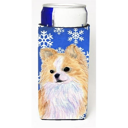 

Chihuahua Winter Snowflakes Holiday Michelob Ultra bottle sleeve for Slim Can