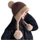 thumbnail image 1 of Sombreros de punto de invierno, sombreros de moda para el frío, lindos, cálidos para exteriores, sombreros de lana gruesos, sombrero de mujer, 1 of 2