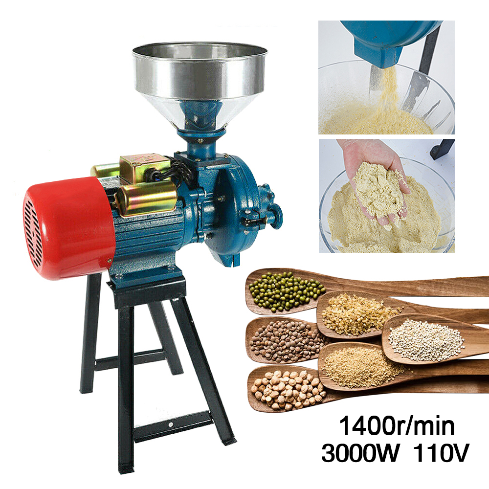 ZXMT 3000W Electric Grain Mill Dry/Wet Adjustable Size Spice Grinder