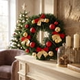 thumbnail image 4 of Kokovifyves 11.8"Christmas Wreath for Front Door,Holiday Garland with Bows and Ornaments for Indoor Outdoor Wall Window Decorations, 4 of 7