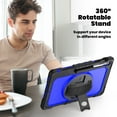 thumbnail image 3 of 3 Layer Case for Samsung Galaxy Tab S10 FE Plus 13.1" 2025, for Kids Heavy Duty Protective Case with Screen Protector & Stylus Holder & 360 Rotating Stand Hand/Shoulder Strap, Blue+Black, 3 of 8