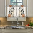 thumbnail image 2 of Yayeee Kitchen Curtains Tier Pair Light Filtering 27"x36" Rod Pocket Short Cafe Window Panel, Art Plant and Sun, 2 of 7
