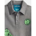 thumbnail image 2 of Wonder Nation Boys' Hulk Graphic Polo Sweatshirt with Long Sleeves, Sizes 4-18, 2 of 3