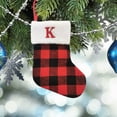 thumbnail image 1 of Fiudx Artículos en oferta con ofertas flash Calcetines navideños Bolsa de regalo navideña Colgante Calcetines con alfabeto Haig rojo Adornos para árbol de Navidad, 1 of 3