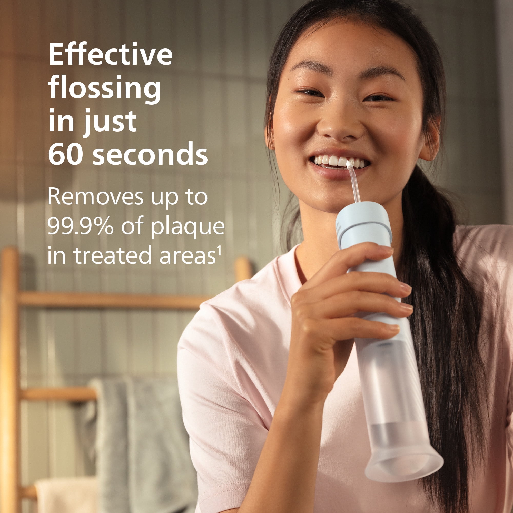 Philips Sonicare Compact Flosser 1000, Portable Water Flosser with 3 Flossing Modes, Ipx7 Waterproof Oral Irrigator, Travel Friendly, Blue, Model HX3333/24