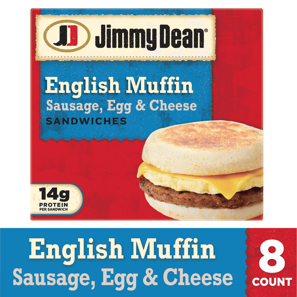 Jimmy Dean® Sausage, Egg & Cheese English Muffin Sandwiches, 8 Count (Frozen)