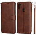 thumbnail image 5 of Wallet Case for Samsung Galaxy A11 with Card Holder Slots,Kickstand Phone Cover Premium Leather Magnetic Closure Slim Flip Shockproof Wrist Strap Case for Samsung Galaxy A11 6.4",Brown, 5 of 14