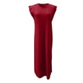 thumbnail image 4 of 2025 Vestido largo sin mangas con abertura para mujer: vestido camisero informal y holgado con bolsillos laterales, cuello redondo, tejido ligero, ideal para el verano, tallas S-XXL, 4 of 4