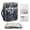 thumbnail image 4 of Uorisanigo Cross Flower Bible Bags for Women Quilted Bible Cover Bible Study Supplies Accessories Book Protector Zippered Book Cover Large Size Study Bible Carrier, 4 of 7