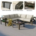 thumbnail image 6 of 4 Pieces Outdoor Acacia Wood Sofa Set, Woven Mesh Armrests, L-Shaped Patio Furniture Sofa Set with Coffee Table, Outdoor Conversation Set with Gray Cushions and Side Table, 6 of 21