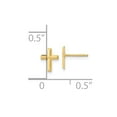 thumbnail image 3 of Diamond2Deal 14k Yellow Gold Polished 3D Cross Post Earrings for Women (L- 0.35 in, W-0.27 in), 3 of 5