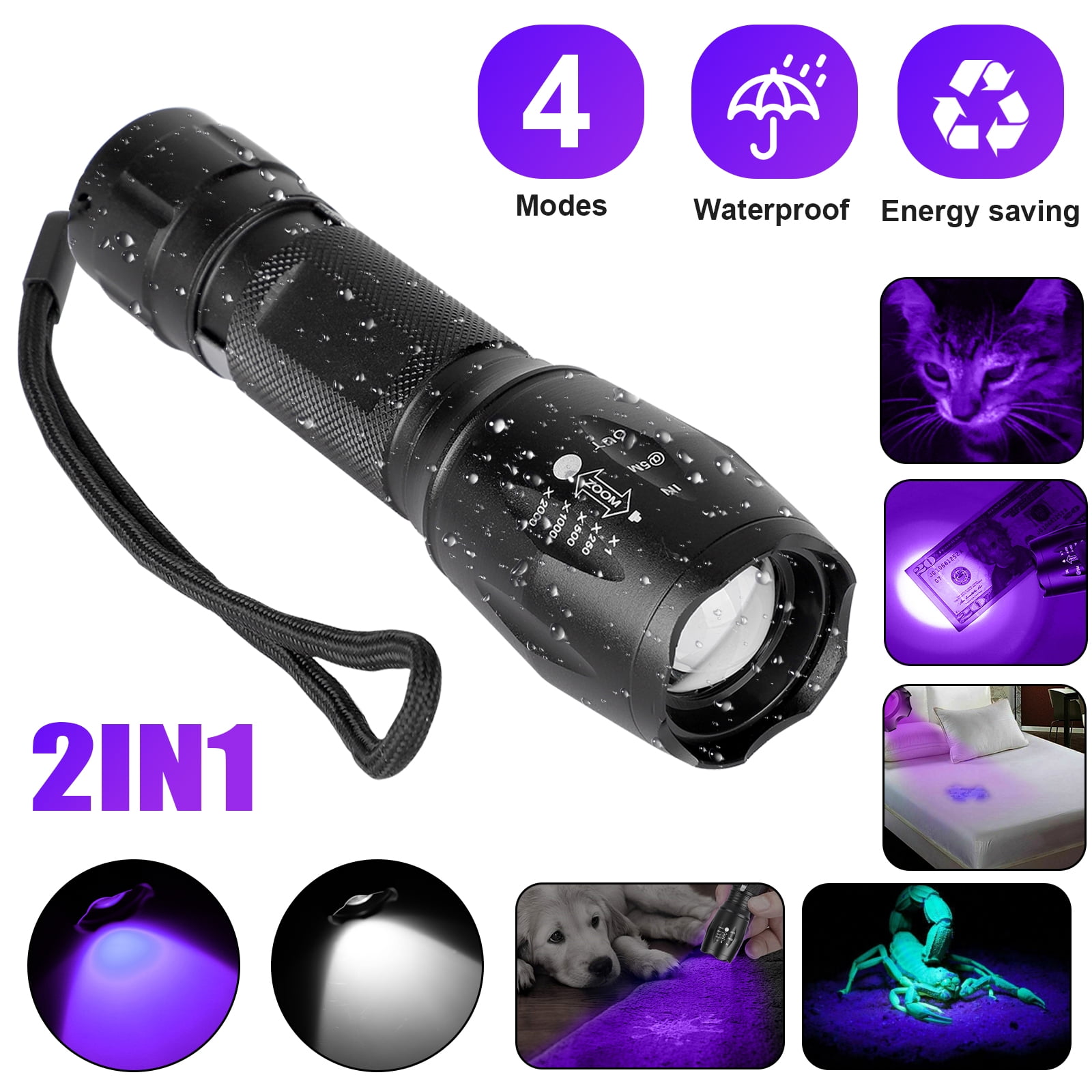 urine cat stains blacklight pet uv flashlight detector bed led eliminator ultraviolet odor eeekit bug matching dry lamp double dog