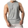 thumbnail image 2 of Mens Workout Tank Tops Thin Quick Dry Gym Bodybuilding Cut Off Sleeveless Muscle T Shirts Regular Fit Tank Top Men Grey XL, 2 of 3
