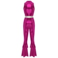 thumbnail image 4 of vastwit Womens Shiny Metallic Vintage 70S Disco Dance Jumpsuit Movie Star Singer Outfits Hot Pink XL, 4 of 6