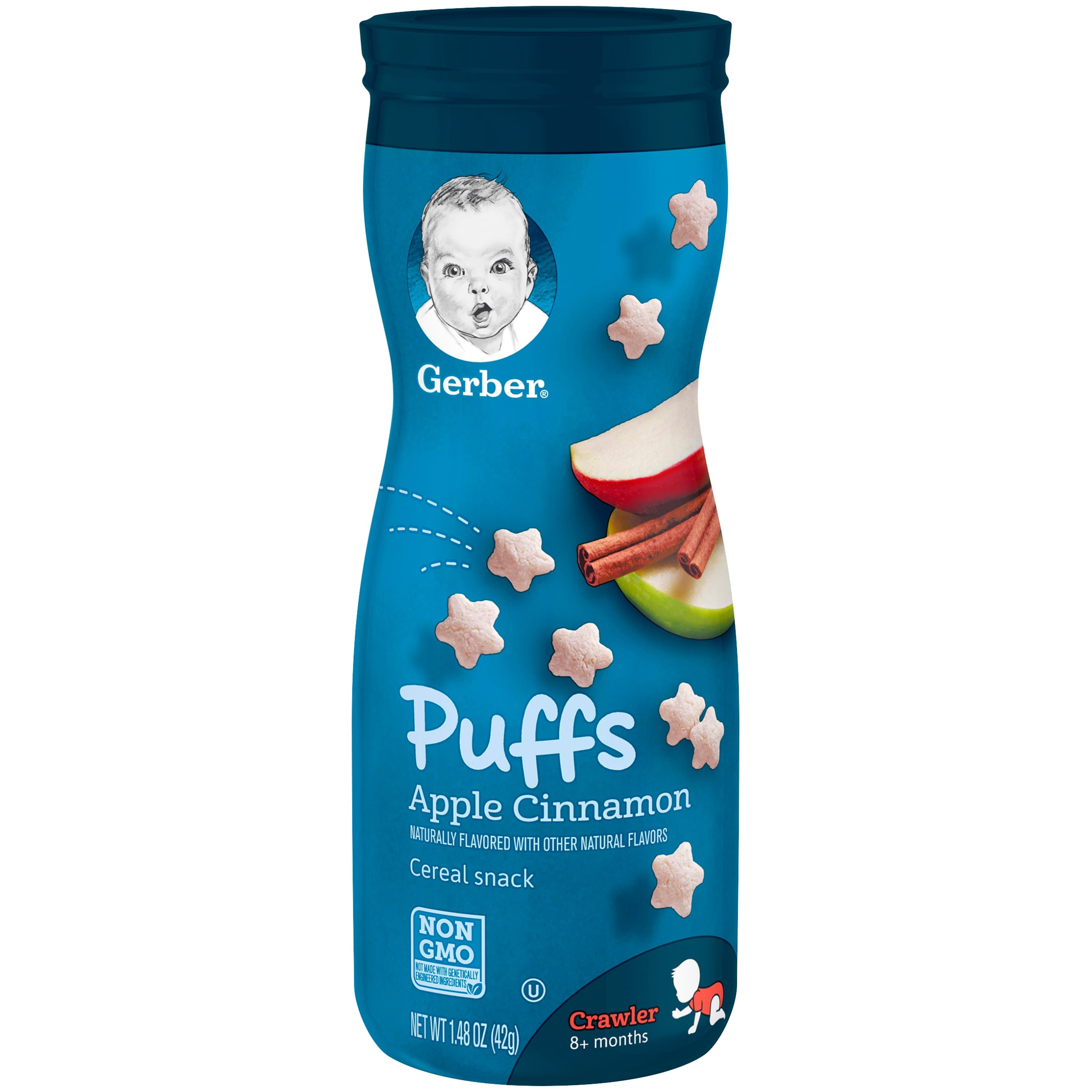 Gerber Puffs Apple Cinnamon, 1.48 oz. Canister