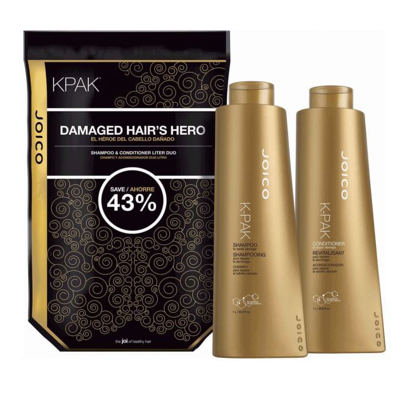 Joico K-PAK Shampoo And Conditioner Damaged Hair\'s Hero Shampoo & Conditioner Duo 33.8 Ounce Each - image 2 of 3