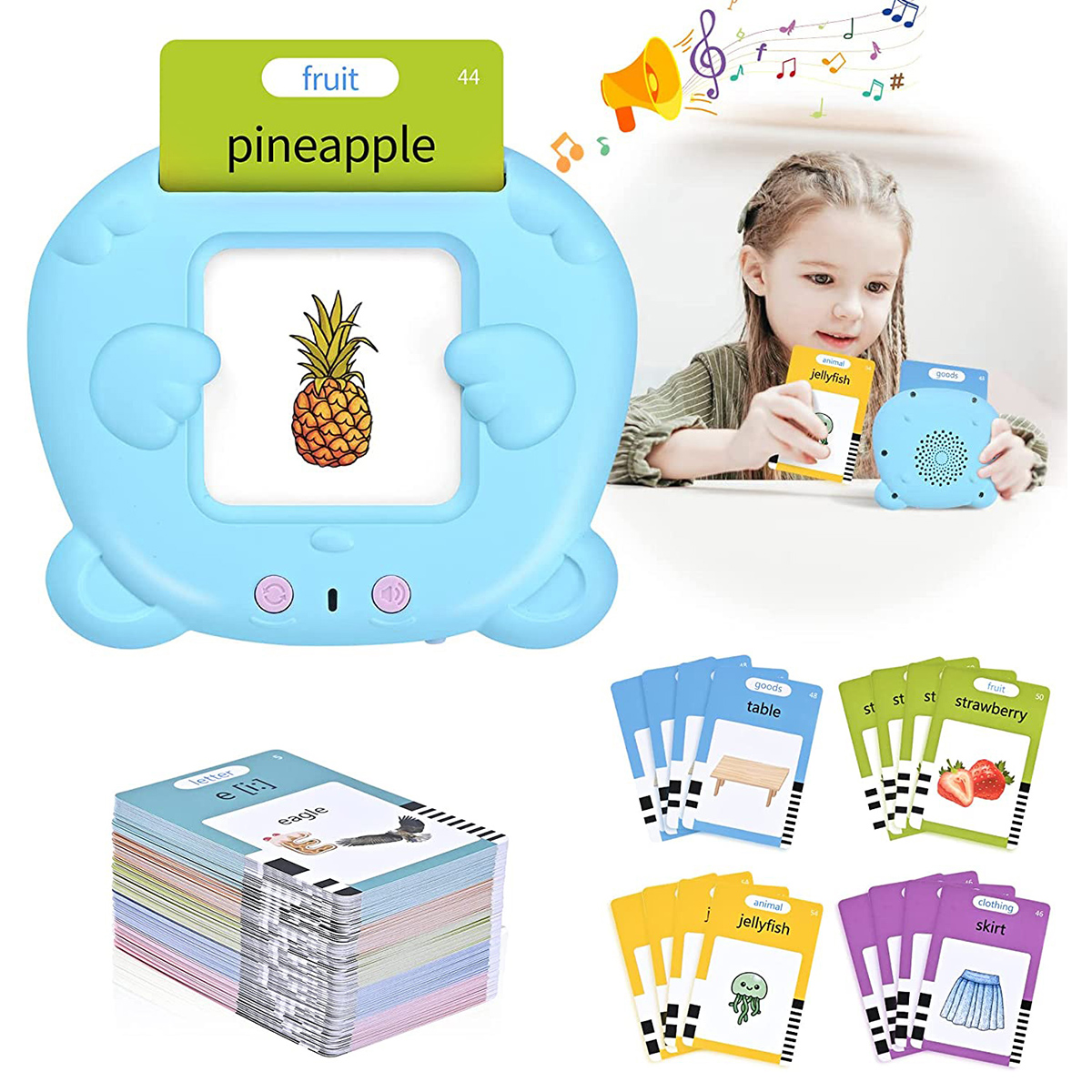 Words Card Reader Rechargeable Words Learning Machine Portable