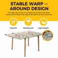 thumbnail image 4 of Spring Floral Table Cloths for 5 Foot Rectangle Tables, Pink Blue Flowers Butterfly Rustic Patio Waterproof Elastic Fitted Tablecloths, Washable Rectangular Table Cover for Camping, 4 of 8