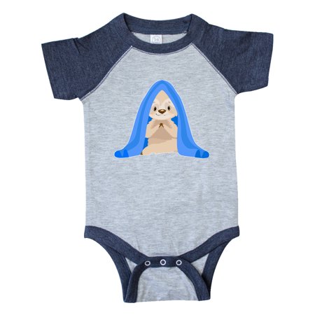 

Inktastic Cute Sloth in a Blue Blanket Gift Baby Boy or Baby Girl Bodysuit