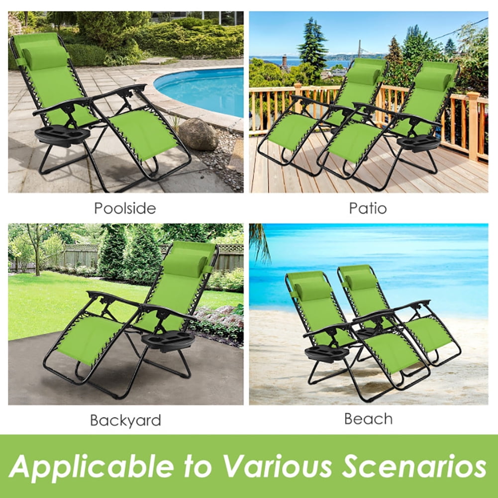 Aimee Lii Outdoor Folding Zero Gravity Reclining Lounge Chair, Folding Patio Chairs, Green Aimee Lii Outdoor Folding Zero Gravity Reclining Lounge Chair, Folding Patio Chairs, Green