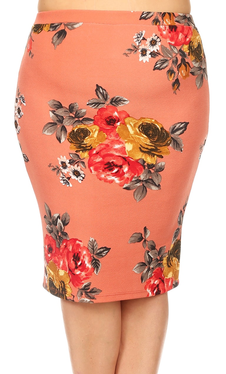 floral pencil skirt xxl