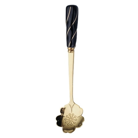 

Hloma Blossom Spoon Exquisite Smooth Edge Stainless Steel Anti-rust Flower Shape Tea Coffee Stirring Scoop Teaspoonsi for Home