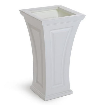 Mayne 16  x 16  x 28.5  Curved White Polyethylene and Resin Plant Planter